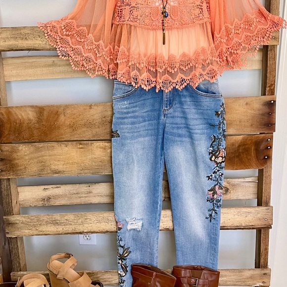 ALTAR’D STATE SZ M MESH AND LACE TOP BOHO BLOUSE - Picture 9 of 9